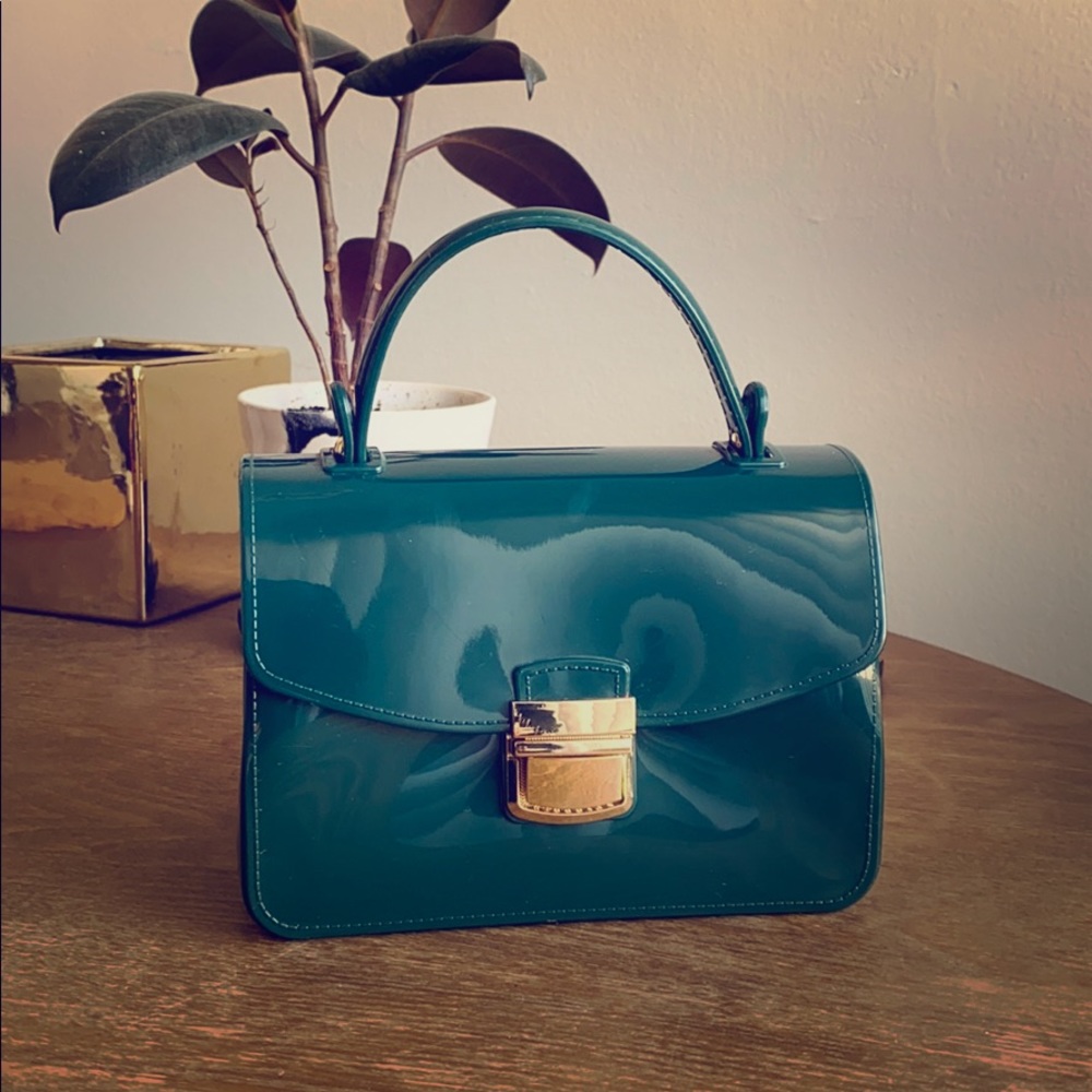 Emerald green mini purse handbag
